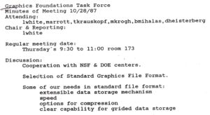 Meeting notes from the first HDF Group - history file compression graphics foundation task force